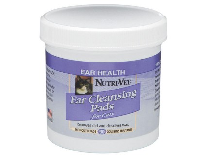 Nutri-Vet Feline Ear Wipe Чистые уши - влажные салфетки для гигиены ушей котов