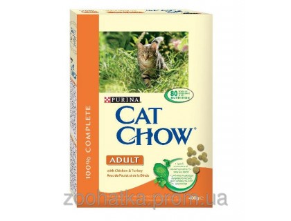 Cat Chow (Кет Чоу) Adult Корм для взрослых кошек с курицей и индейкой 400 г