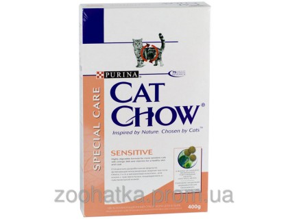 Cat Chow (Кет Чоу) Sensitive Корм для кошек с чувствительным пищеварением 400 г