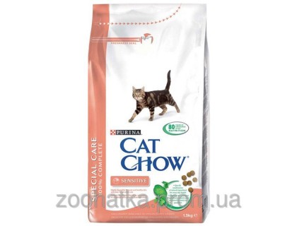 Cat Chow (Кет Чоу) Sensitive Корм для кошек с чувствительным пищеварением 1,5 кг