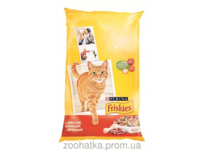 Friskies (Фрискас) Adult корм для кошек с мясом курицей и печенью 10 кг