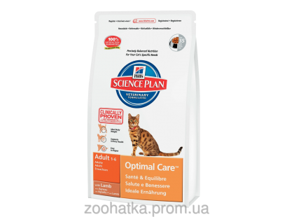 Hills Science Plan Feline Adult Optimal Care™ Ягненок (5 кг)