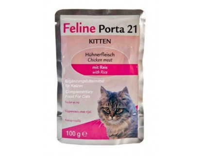 Porta 21 (Порта 21) Feline Finest Kitten консервы для котят Мясо Цыпленка С Рисом (100 г)