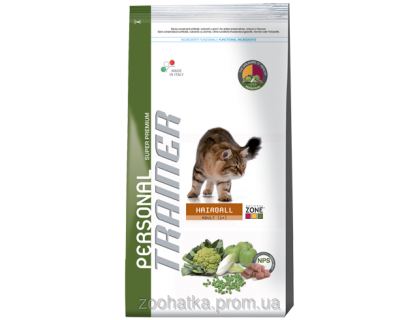 Trainer Personal (Трейнер Пёсонал) Adult Hairball корм для взрослых кошек размягчение волосяных шаров 400 г