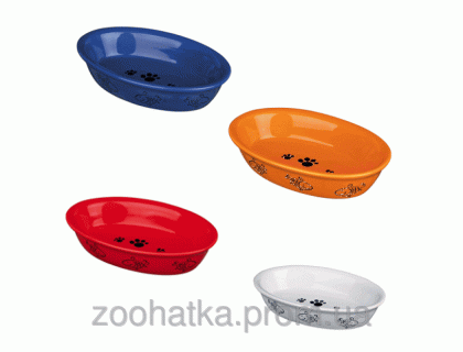 Trixie (Трикси) Ceramic Bowl Овальная керамическая миска для корма или воды для котов 200 мл
