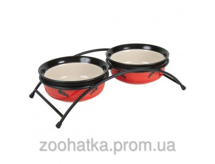 Trixie (Трикси) Eat on Feet Ceramic Bowl Set Набор мисок для котов и собак на подставке 2 × 250 мл
