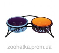Trixie (Трикси) Eat on Feet Ceramic Bowl Set Набор мисок для котов и собак на подставке 2 × 300 мл