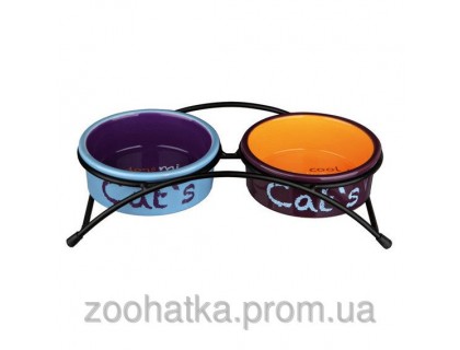Trixie (Трикси) Eat on Feet Ceramic Bowl Set Набор мисок для котов и собак на подставке 2 × 300 мл