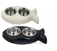 Trixie (Трикси) Stainless Steel Bowl Set Миски на подставке из нержавейки для котов 2 × 250 мл