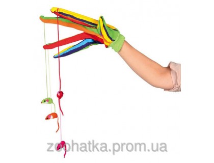 Trixie (Трикси) Glove with Mice Игрушка для кошек перчатка с четырьмя мышками на резинках