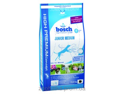 Bosch (Бош) Junior Medium (15 кг) Юниор Медиум корм для щенков средних пород от 2 до 12 месяцев