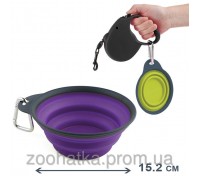 Dexas (Дэксас) Collapsible Travel Cup Миска складная с карабином для собак и кошек 480 мл цвет в ассортименте