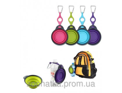 Dexas (Дэксас) Travel Cup with Bottle Holder & Carabiner Миска складная для путешествий для собак 240 мл