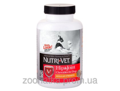 Nutri-Vet Hip & Joint 1 (Нурти-Вет) Связки и суставы 1 уровень глюкозамин для собак 75 т