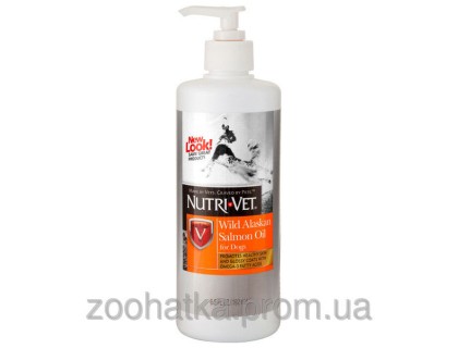 Nutri-Vet Salmon Oil масло дикого лосося добавка для шерсти собак