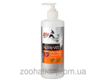 Nutri-Vet Salmon Oil масло дикого лосося добавка для шерсти собак