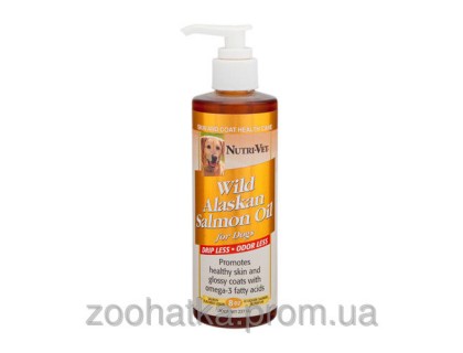 Nutri-Vet Salmon Oil масло дикого лосося добавка для шерсти собак