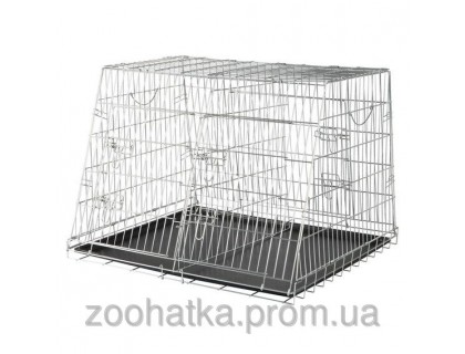 Trixie Клетка для собак переносная оцинкованная двухместная (Трикси) Wire Crate Galvanized Double