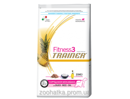 Trainer Fitness3 (Трейнер Фитнес) Puppy & Junior Medium & Maxi корм для щенков средних и крупных пород 12,5 кг