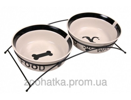 Trixie (Трикси) Eat on Feet Ceramic Bowl Set Набор мисок для котов и собак на подставке 2 х 250 мл