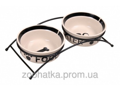 Trixie (Трикси) Eat on Feet Ceramic Bowl Set Набор мисок для собак на подставке 2 х 1600 мл