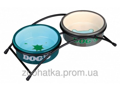 Trixie (Трикси) Eat on Feet Ceramic Bowl Set Набор мисок для собак на подставке 2 х 1000 мл