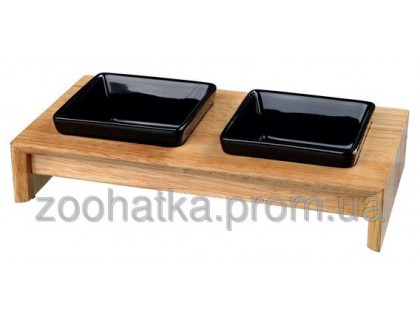 Trixie (Трикси) Bowl Set Ceramic&Wood Набор керамических мисок на деревянной подставке 2 × 200 мл