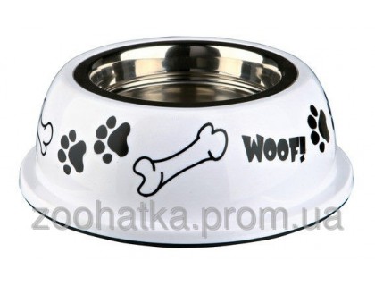 Trixie (Трикси) Stainless Steel Bowl with Plastic Holder Миска из нержавеющей стали для собак 1600 мл
