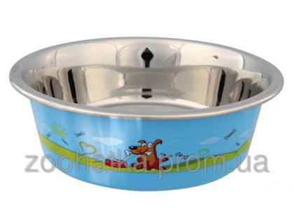 Trixie (Трикси) Stainless Steel Bowl with Plastic Coating Миска из нержавеющей стали для собак 400 мл
